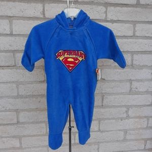 DC Comics SuperBaby Footed Hooded Fleece Onesie